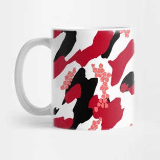 Camouflage - Red and Black White Mug